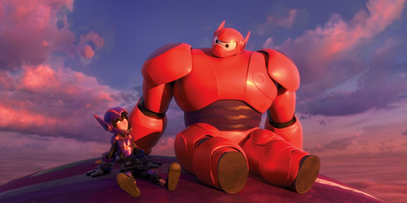 Hiro y Baymax vistiendo sus trajes y mirando el horizonte en Big Hero 6