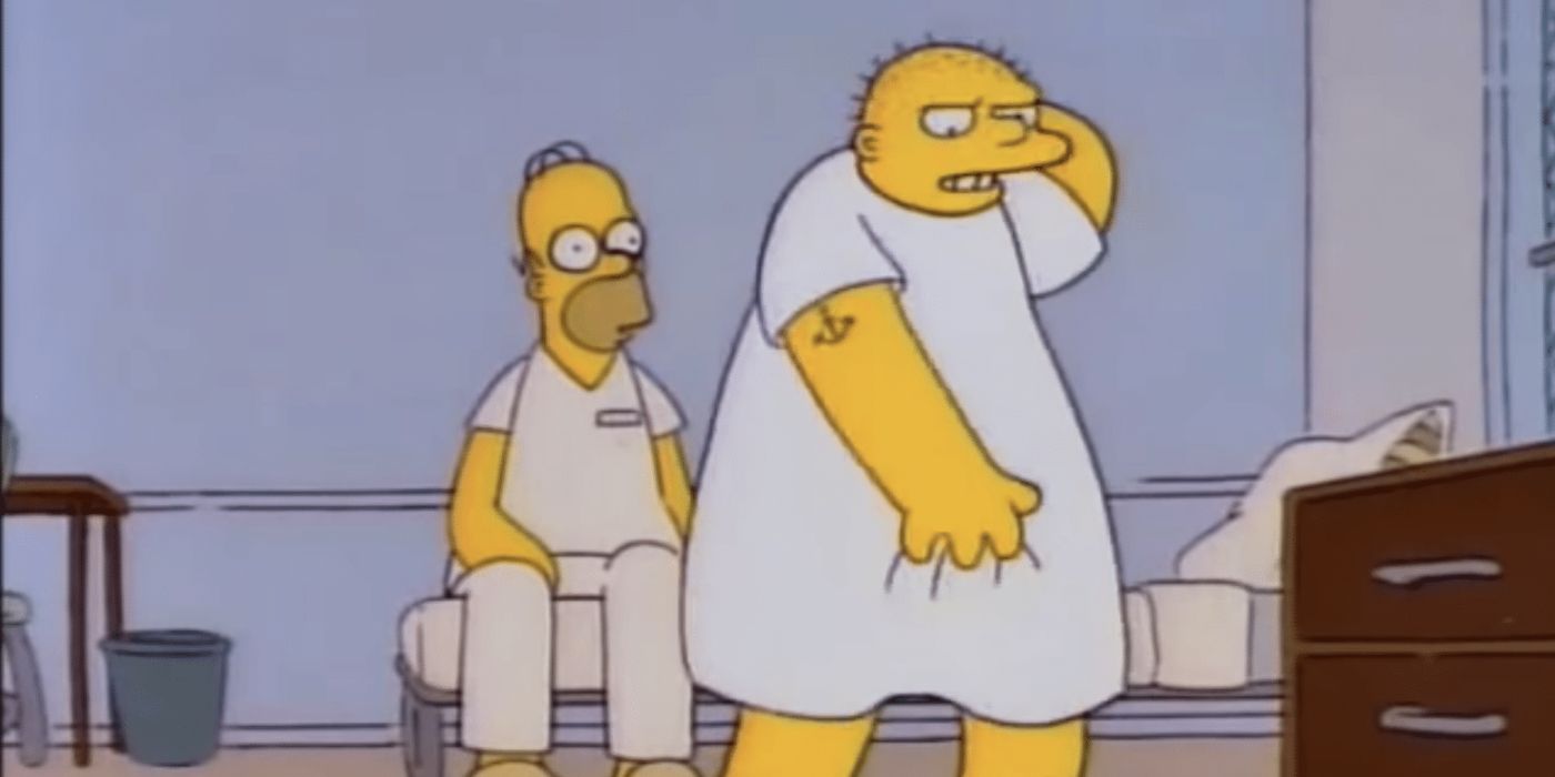 Homer et Leon (Michael Jackson) ensemble dans la salle d'hôpital des Simpson