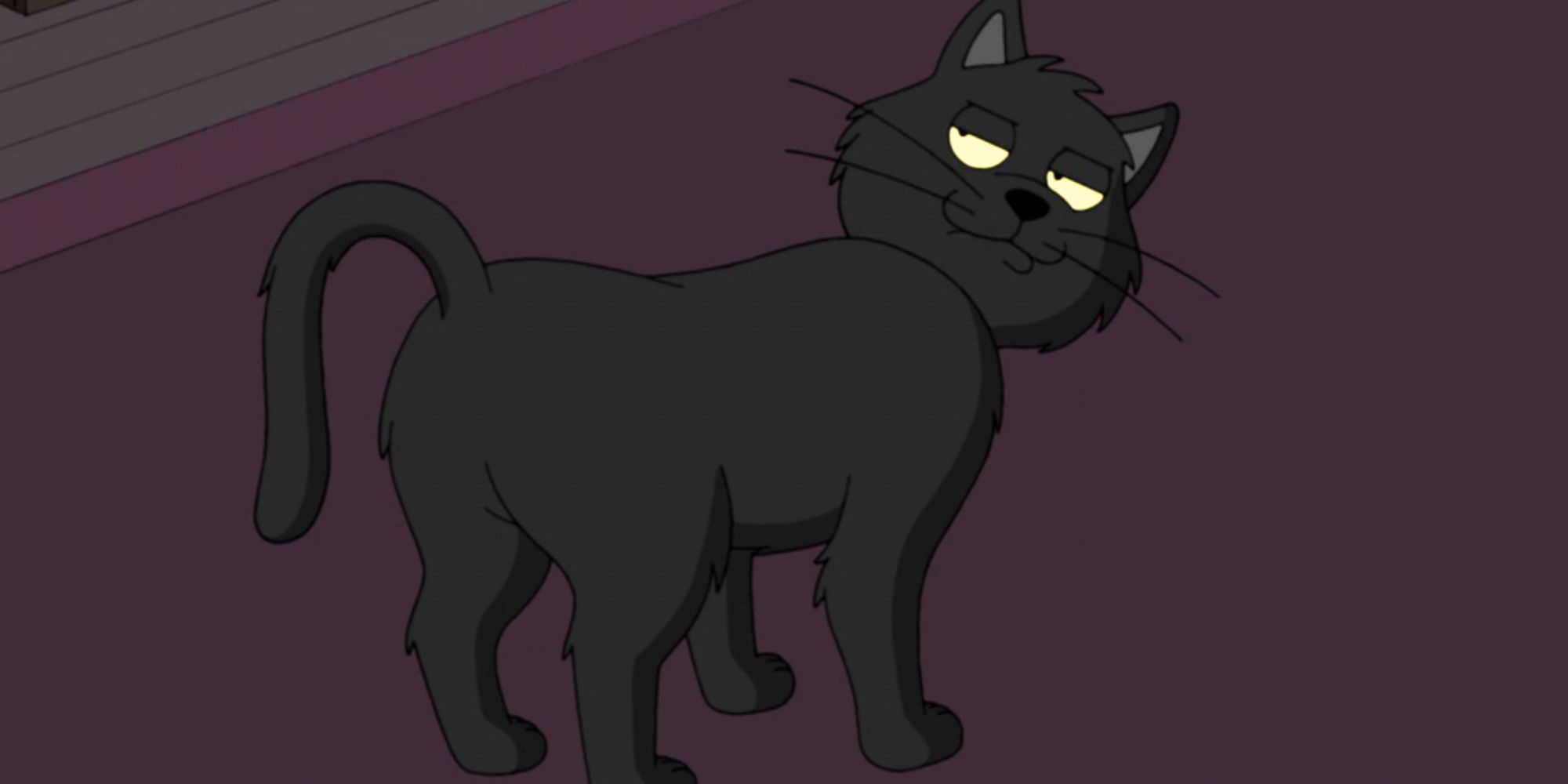 A black cat voiced by Patrick Stewart in Family Guy