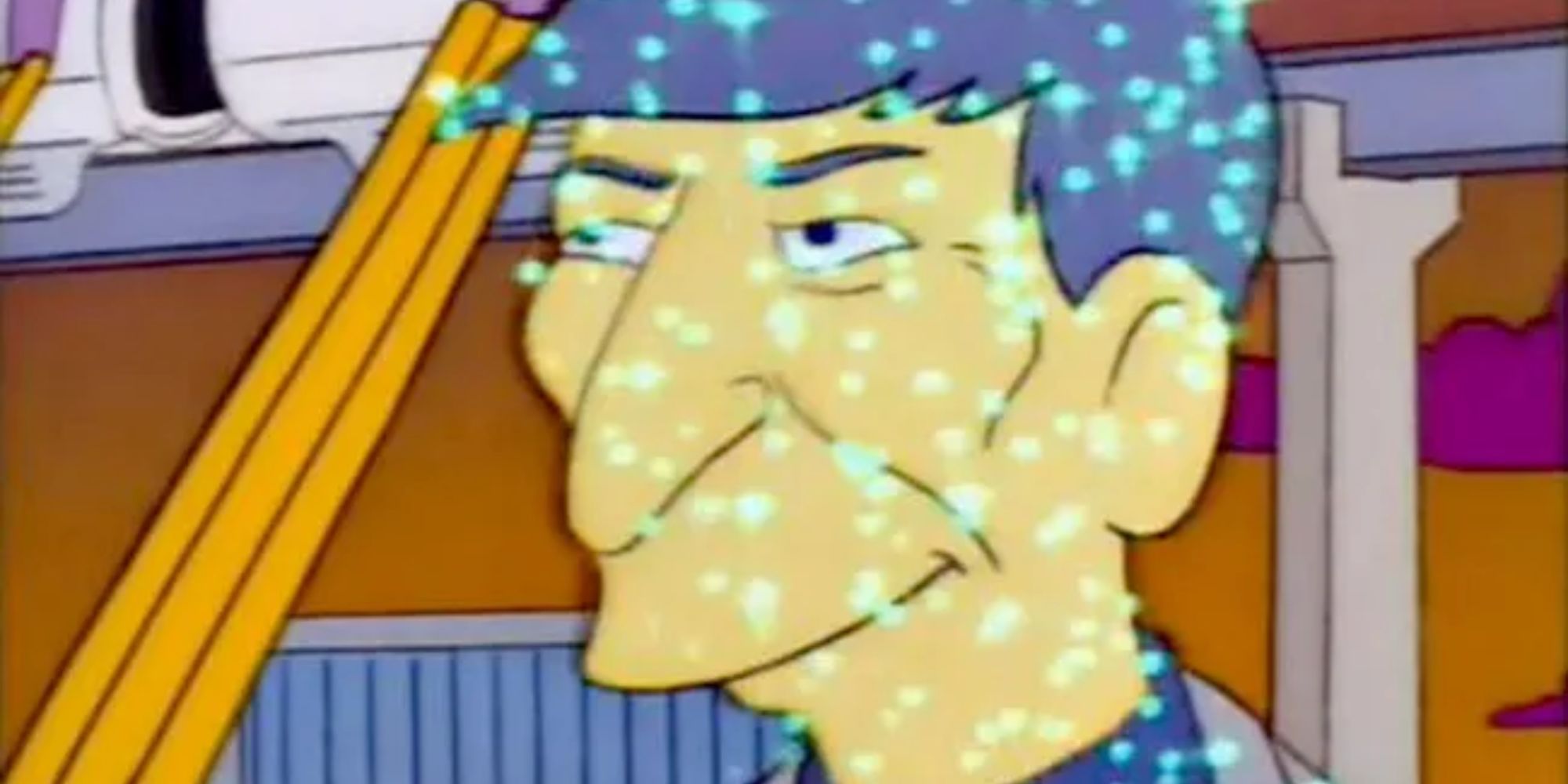 Leonard Nimoy se desmaterializando como seu personagem Star Trek em Os Simpsons