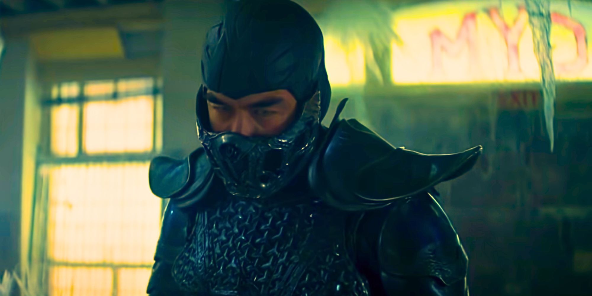 Joe Taslim as Sub-Zero looking serious in Mortal Kombat