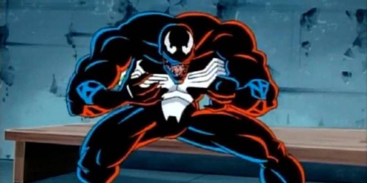 Venom hunched over in Spider-Man The Animated Series