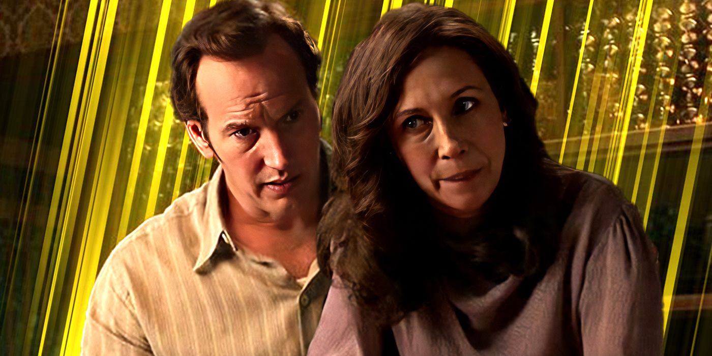 Vera Farmiga and Patrick Wilson as the Warrens looking concerned in The Conjuring The Devil Made Me Do It