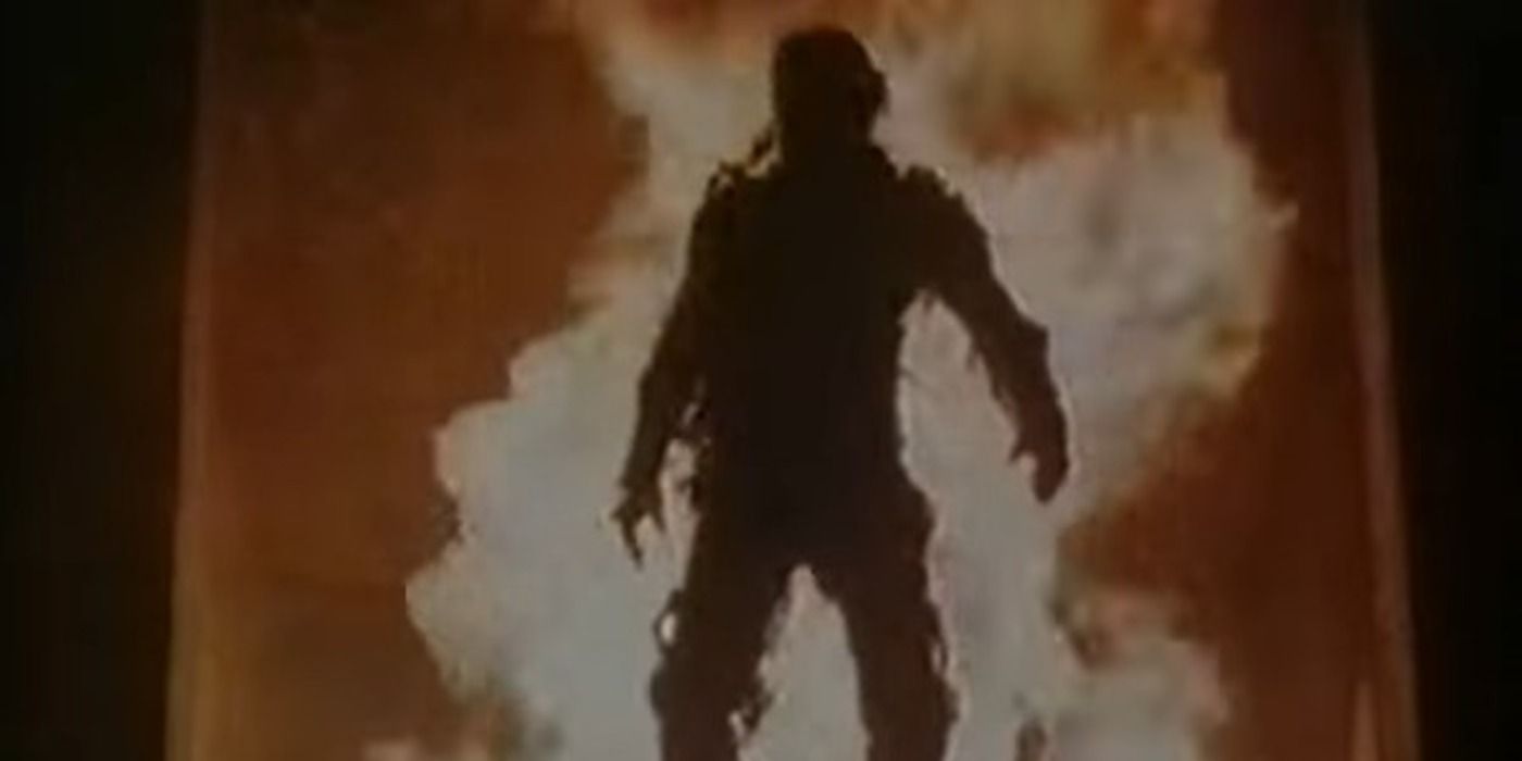 The Vindicator (1986) man coming out of fire Directed by Jean-Claude Lord