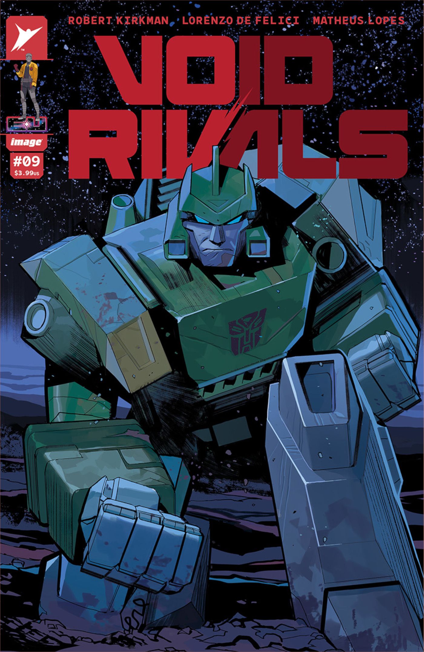 Void Rivals #9 Cover by Lorenzo de Felici, featuring the Autobot Springer