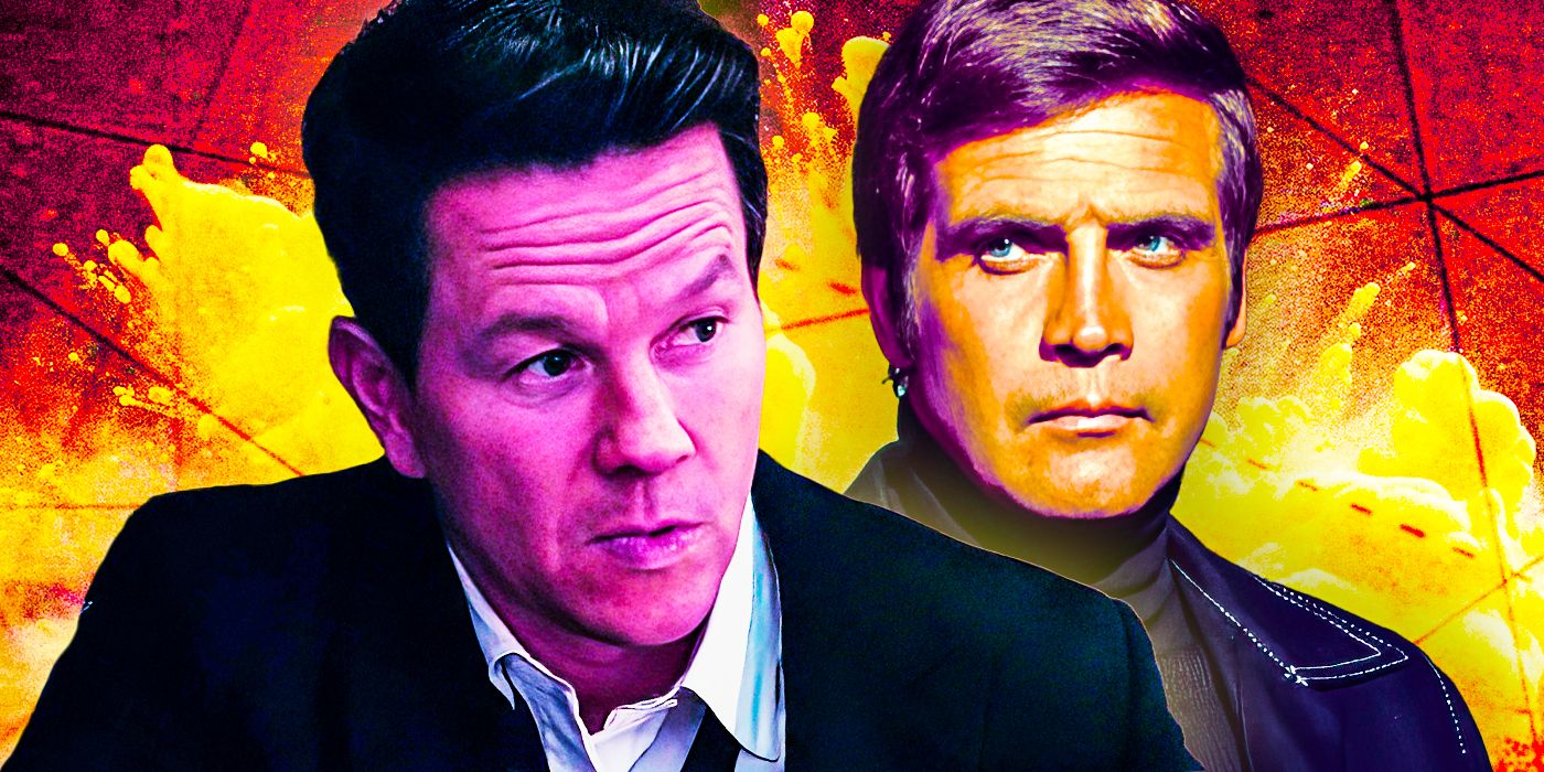 Mark Wahlberg as Sully from-Uncharted with Lee Majors as Steve Austin in The Six Million Dollar Man