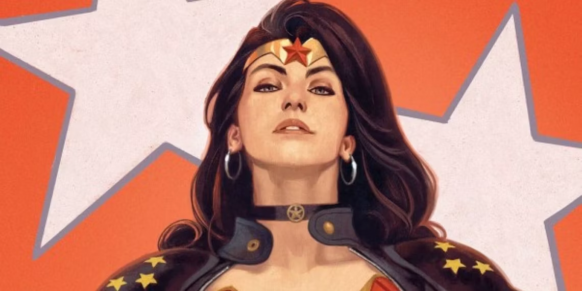 Diana II Women's Superhero Leggings (Wonder Woman) - Orange Bison