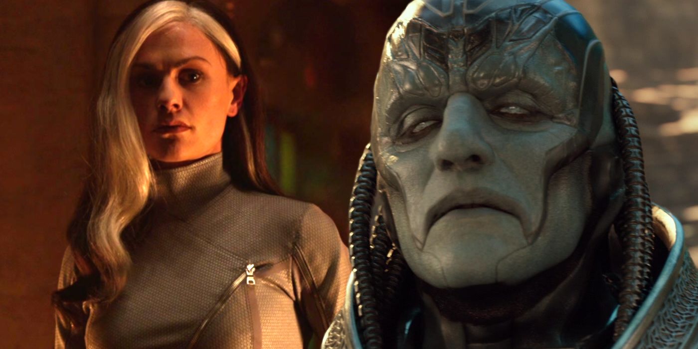 Split image of Anna Paquin as Rogue in X-Men: Days of Future Past and Oscar Isaac as Apocalypse in X-Men: Apocalypse