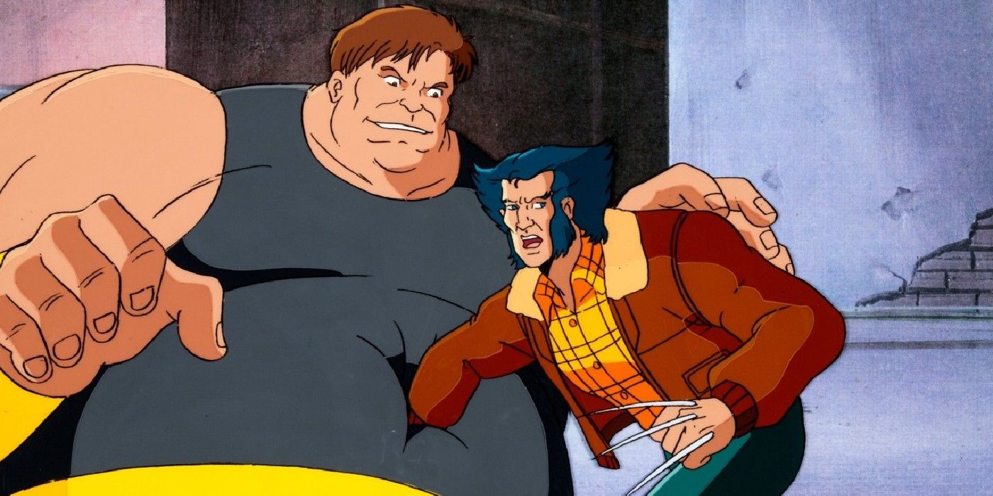 x-men the animated series, blob fighting wolverine