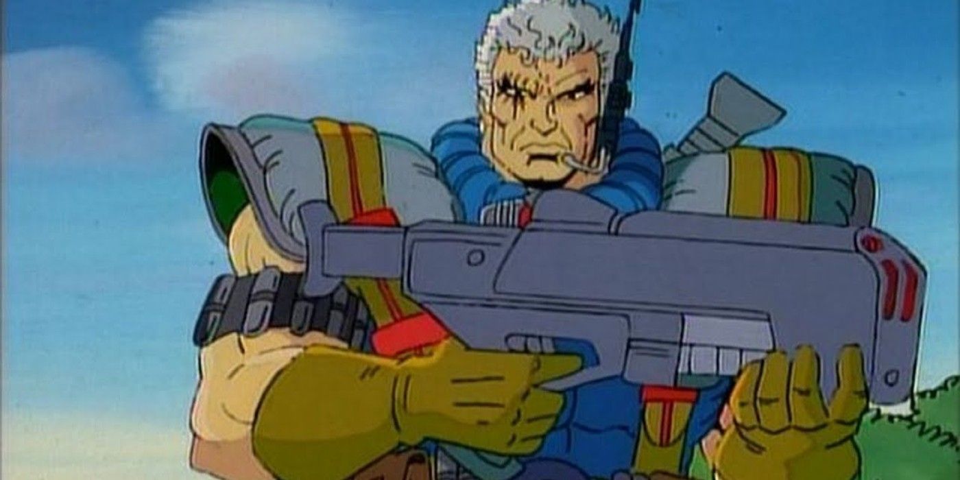 X-MEN animated series featuring Cable holding a gun