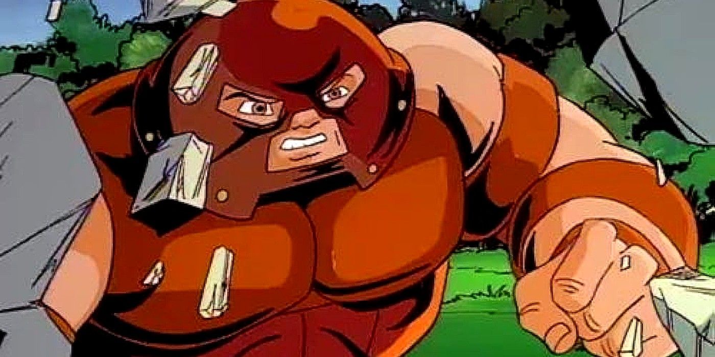 x-men the animated series, juggernaut smashing through a wall