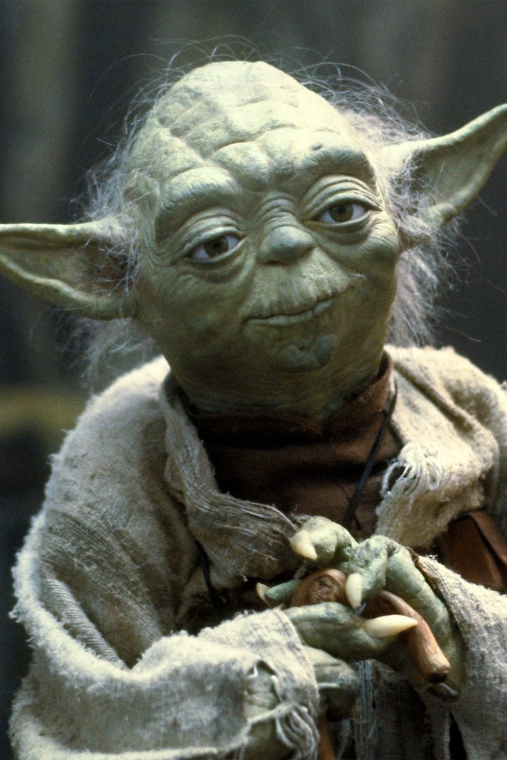 Yoda Holding his Cane in Star Wars The Empire Strikes Back