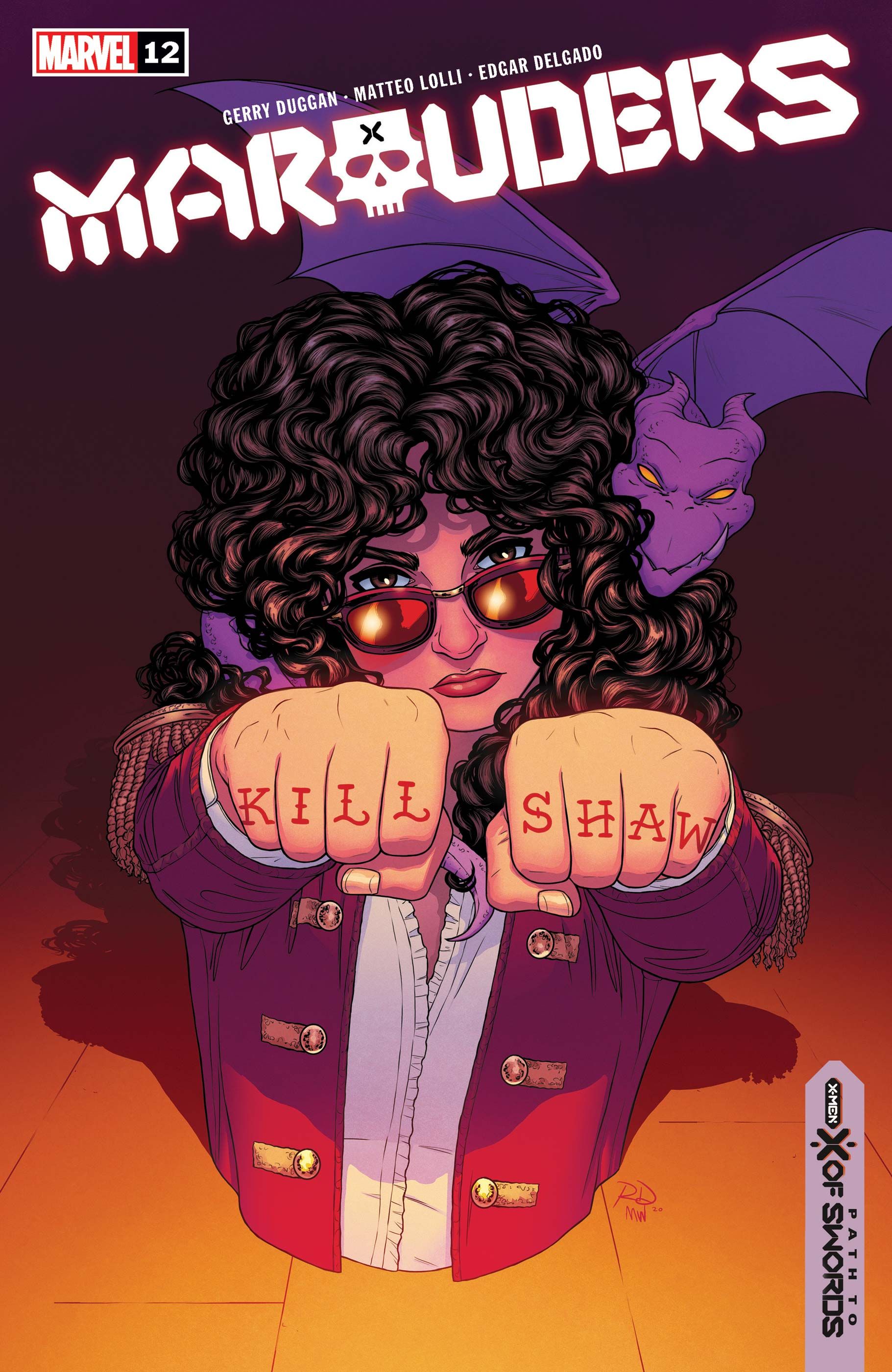 Russell Dauterman and Matthew Wilson's cover to Marauders #12, featuring curly-haired Kate Prye.