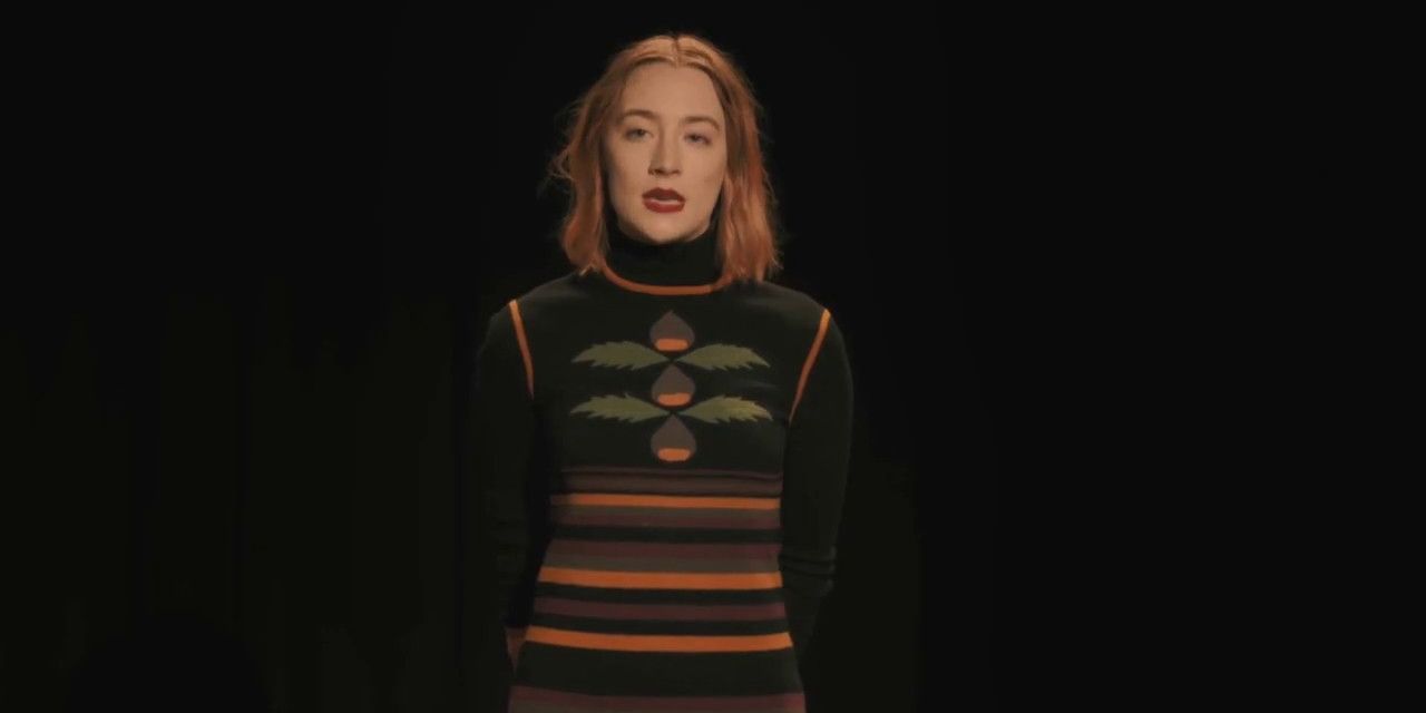Saoirse Ronan as Lady Bird auditioning on stage in Lady Bird