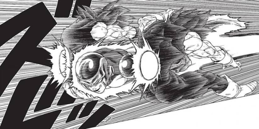 Black Frieza one-shotting Goku and Vegeta in Dragon Ball Super.