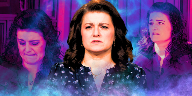 Sister wives robyn Brown montage of Robyn crying and looking upset montage blue and purple filtered background