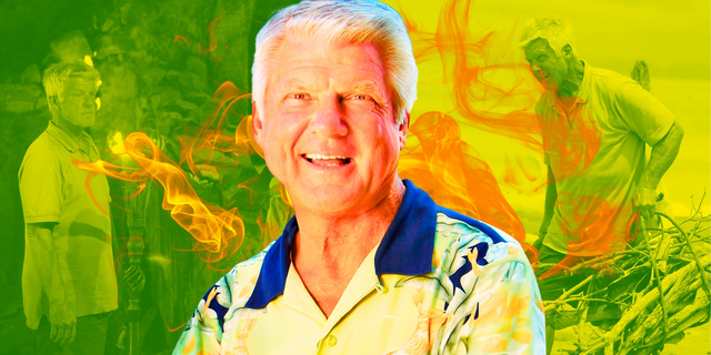 Survivor 21 Jimmy Johnson montage, green and yellow background