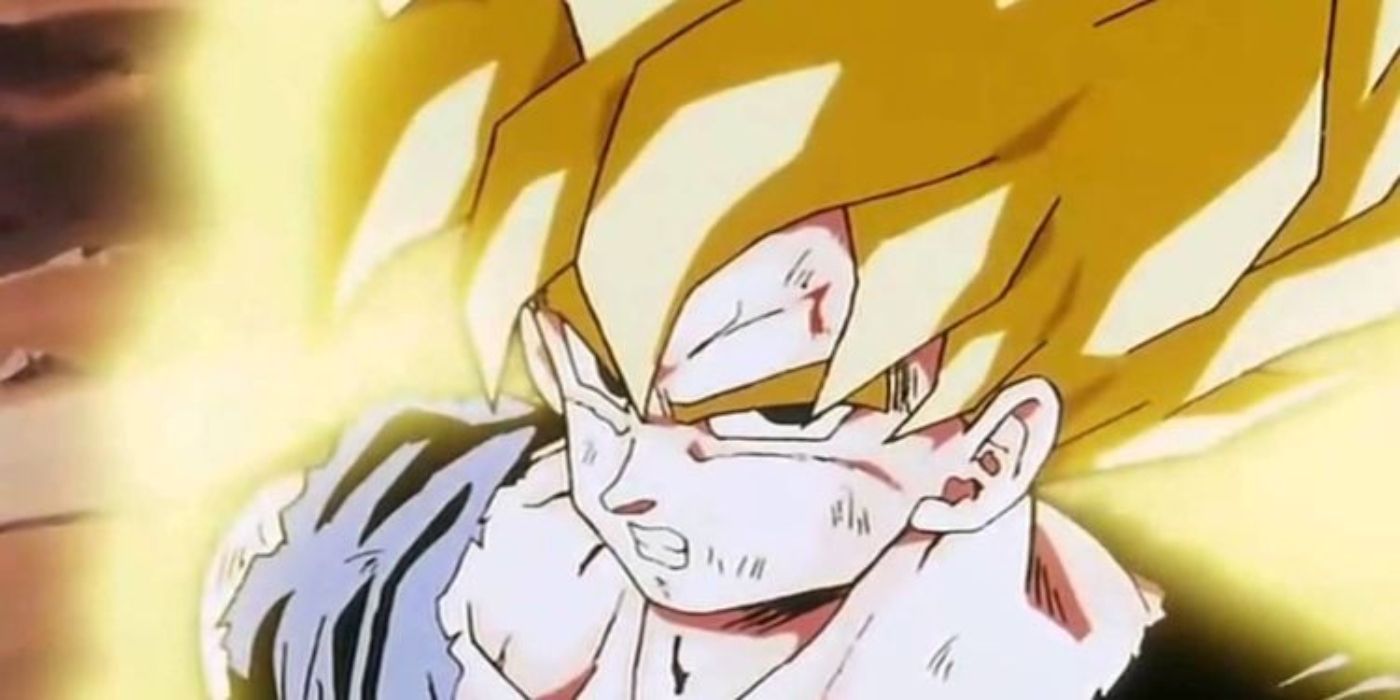 Goku going Super Saiyan for the first time in Dragon Ball.