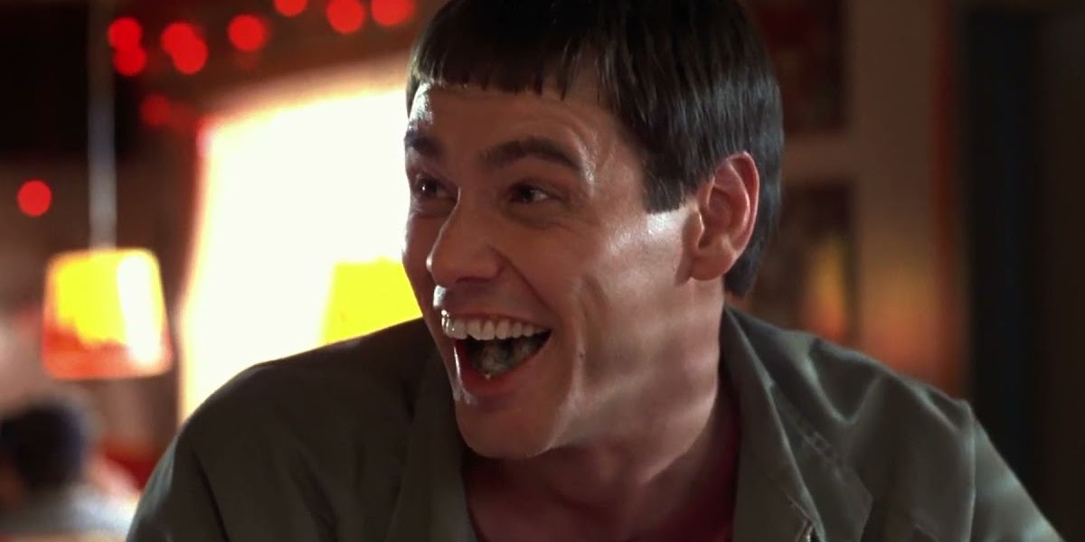 Jim Carrey as Lloyd laughing in Dumb and Dumber