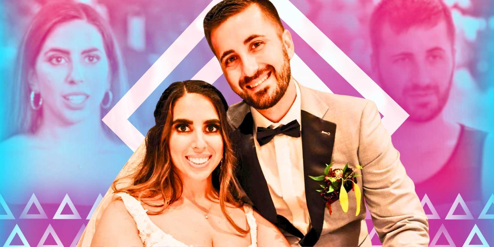 Nicole & Chris MAFS Season 16 in wedding photo and background images of them from the show