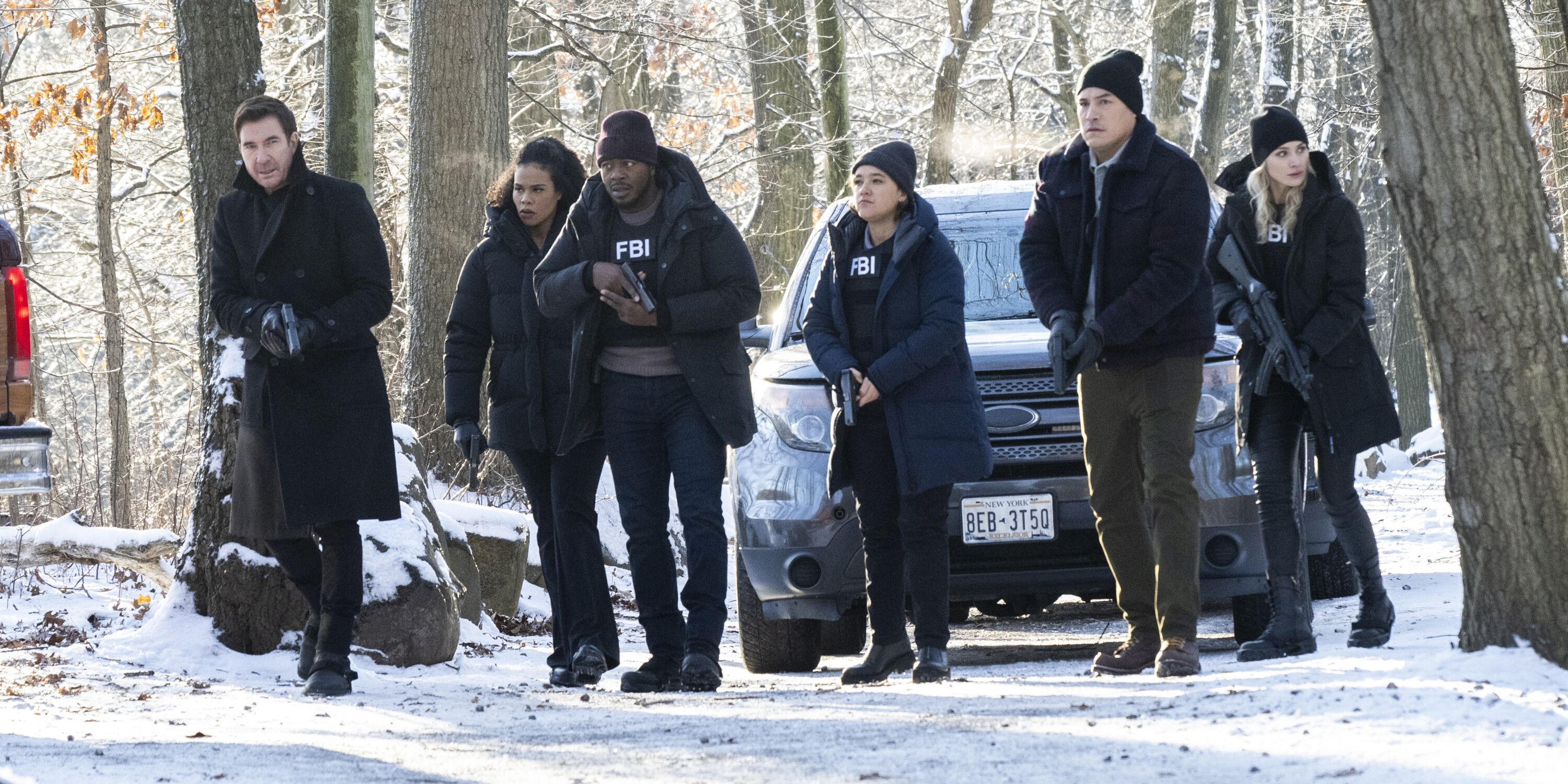 Dylan McDermott as Supervisory Special Agent Remy Scott, Roxy Sternberg as Special Agent Sheryll Barnes, Edwin Hodge as Special Agent Ray Cannon, Keisha Castle-Hughes as Special Agent Hana Gibson, Eddie Spears as SRA Whitehawk, and Shantel VanSanten as Special Agent Nina Chase in FBI: Most Wanted.