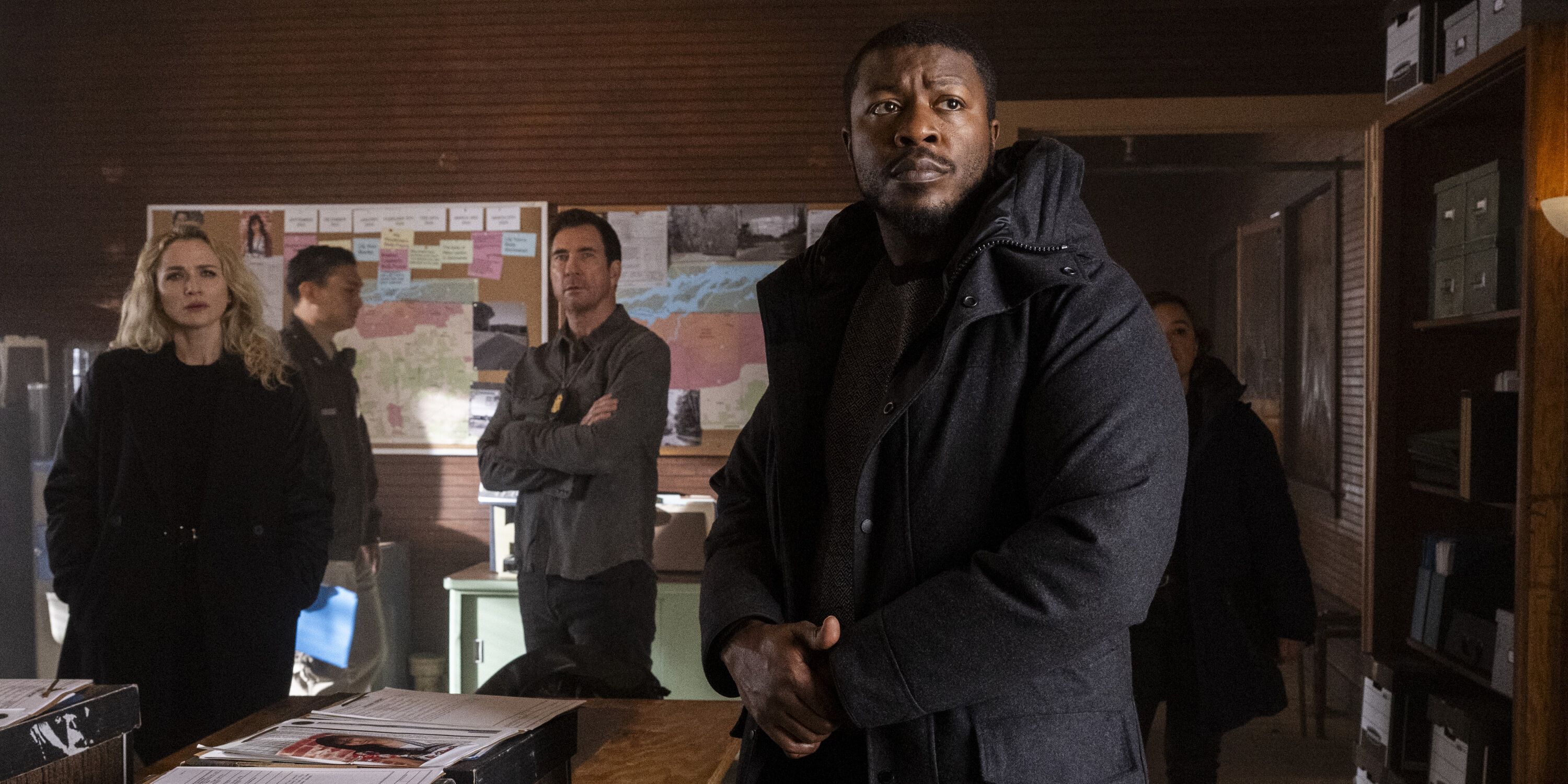 Shantel VanSanten as Special Agent Nina Chase, Dylan McDermott as Supervisory Special Agent Remy Scott, and Edwin Hodge as Special Agent Ray Cannon in FBI: Most Wanted.
