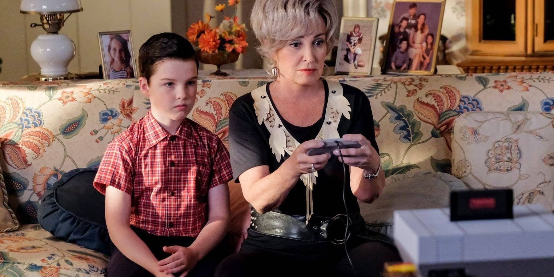 Sheldon and Meemaw playing a video game in Young Sheldon