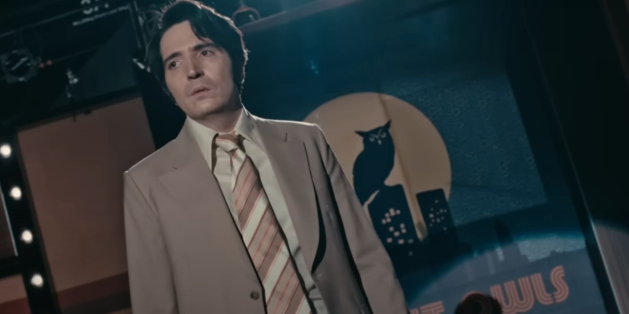 David Dastmalchian looking confused as Jack Delroy in the Late Night with the Devil trailer