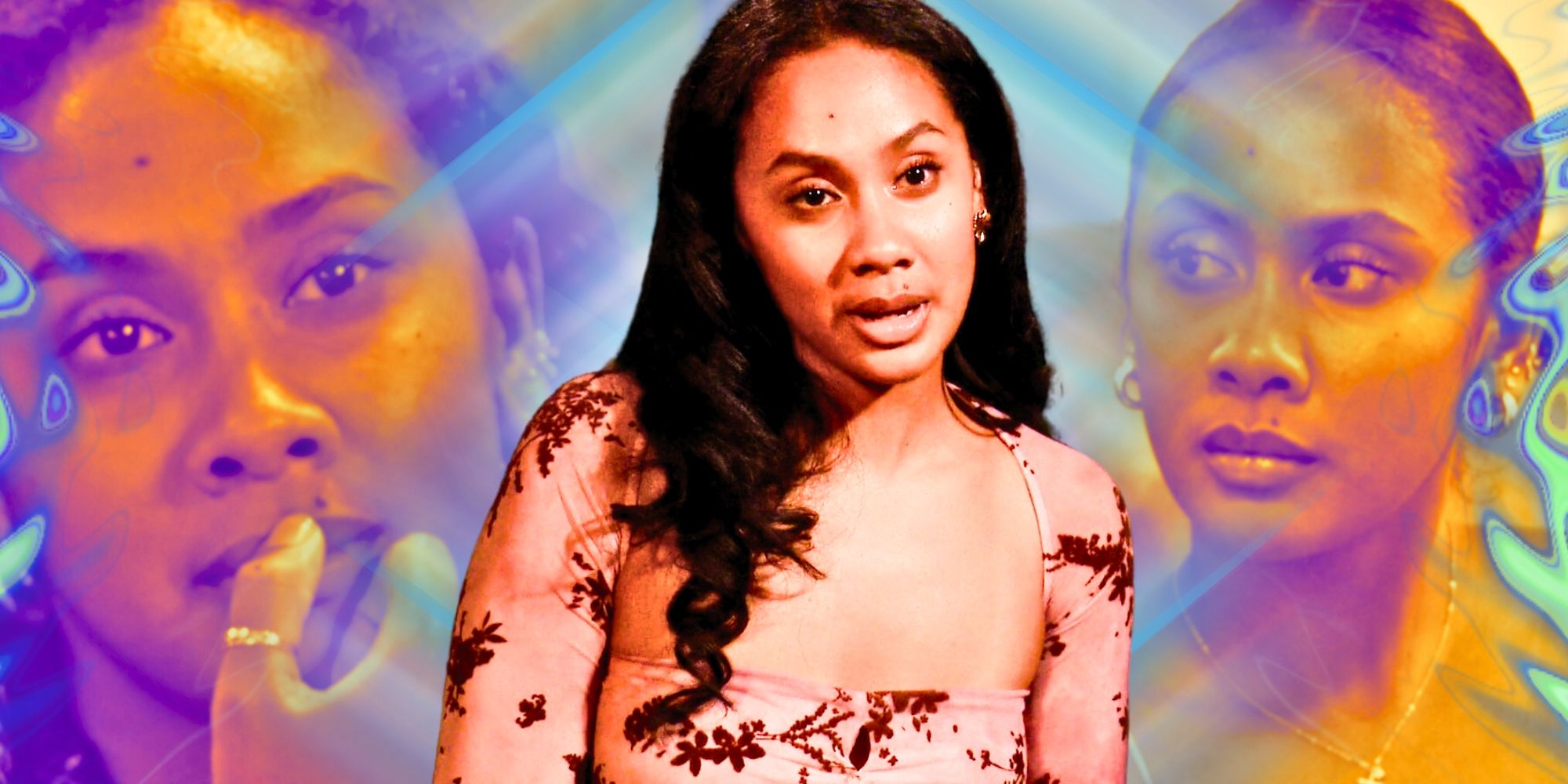 Montage of The Bachelor’s Rachel Nance looking serious