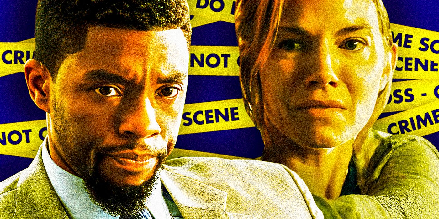 Chadwick Boseman as Andre-Davis & Sienna Miller as Frankie Burns from 21 Bridges (2019)