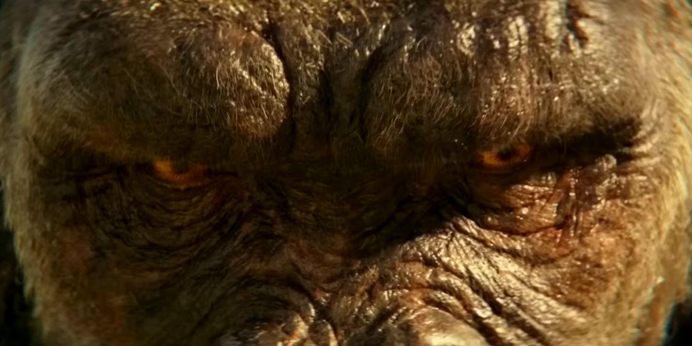 A Closeup of King Kong's Glaring Eyes in Godzilla X Kong The New Empire