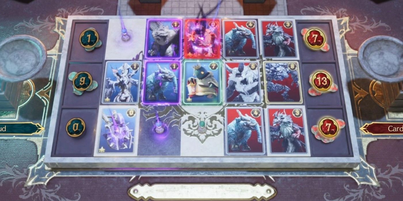 The winning board for A Kingly Clash in the Card Carnival in Final Fantasy 7 Rebirth.