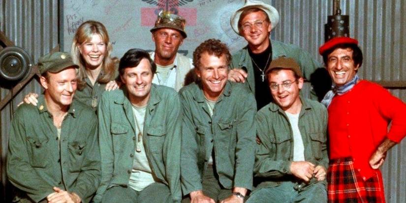 A photo of the original cast of MASH.