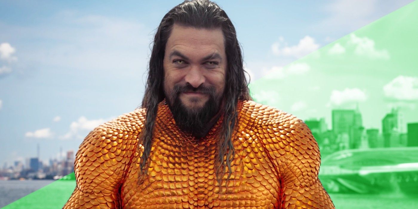 A stylized image of Arthur smiling in his classic suit in Aquaman and the Lost Kingdom