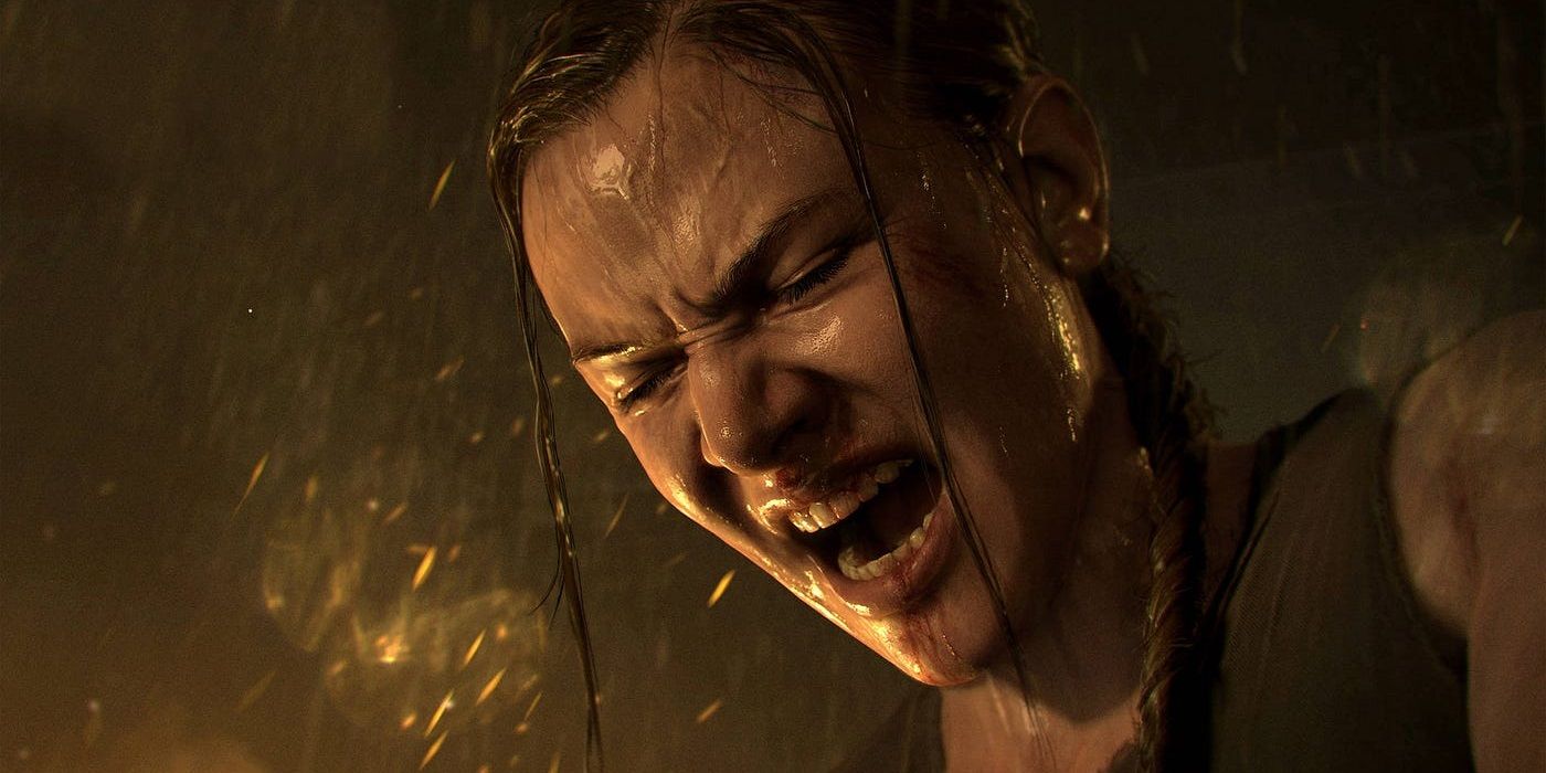 Abby in the rain in The Last of Us Part II