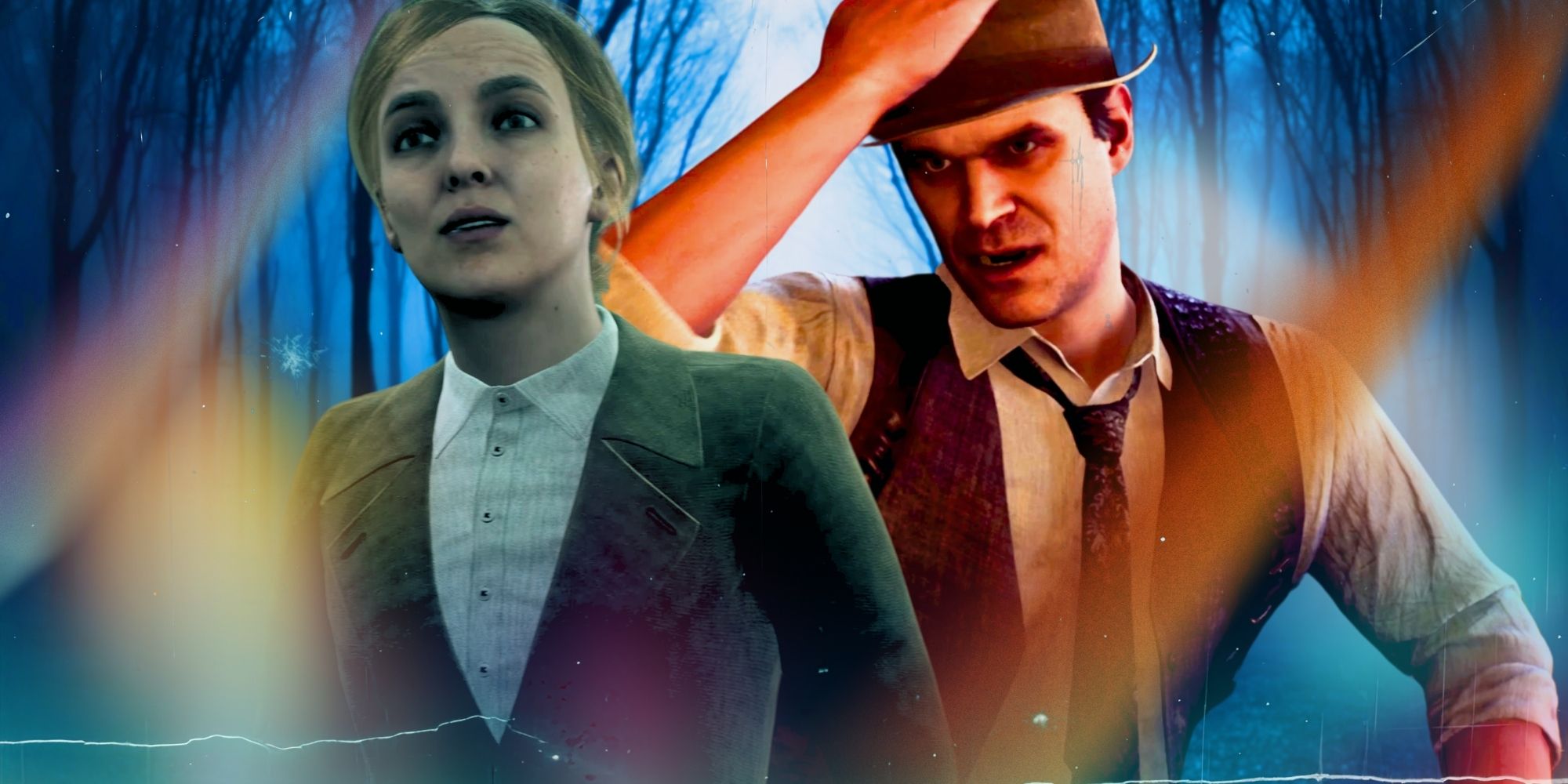 Alone in the Dark review image featuring Emily Harwood and Edward Carnby holding his hat