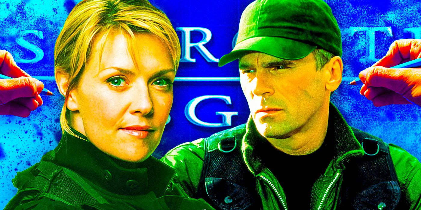 (Amanda-Tapping-as-Major-Samantha-Carter)-&-(Richard-Dean-Anderson-as-Colonel-Jack-O'Neill)--from-Stargate-SG-1-