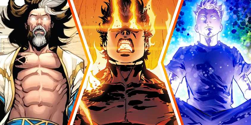 an x-men triptych of three beyond omega level mutant heroes - x-man, franklin richards and vulcan