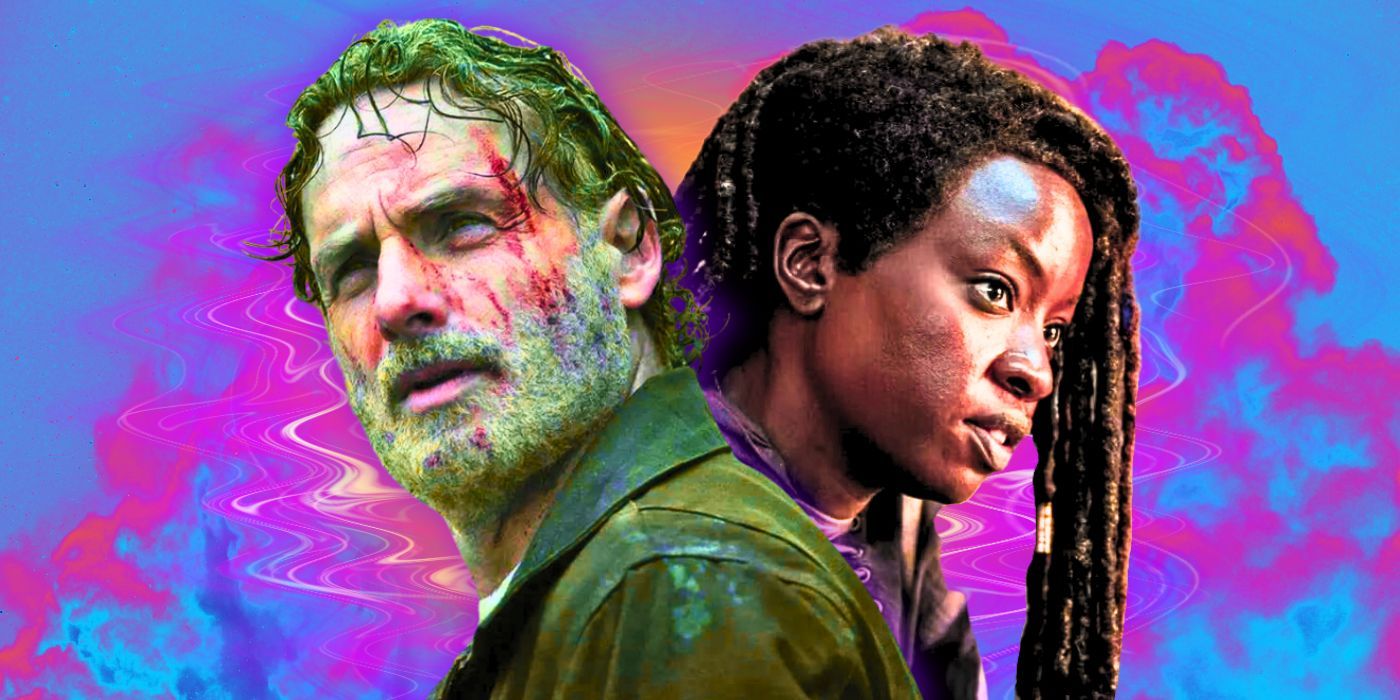 Andrew Lincoln as Rick Grimes and Danai Gurira in The Ones Who Live