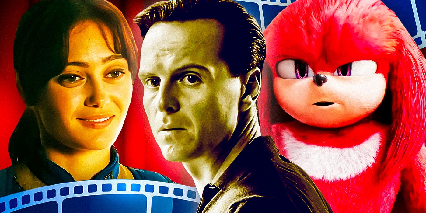 Andrew Scott as Tom Ripley from Ripley, Ella Purnell as Lucy from Fallout, Knuckles from Knuckles