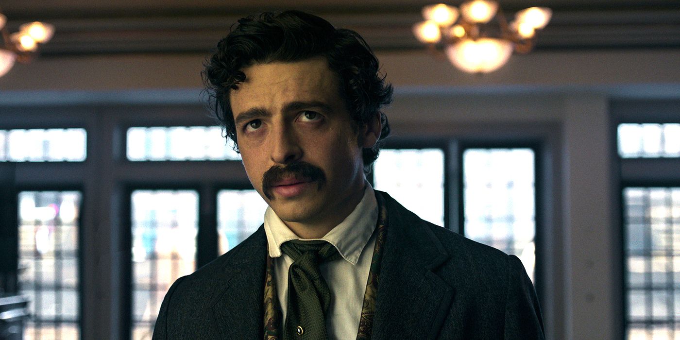 Anthony Boyle as John Wilkes Booth looking confused in Manhunt