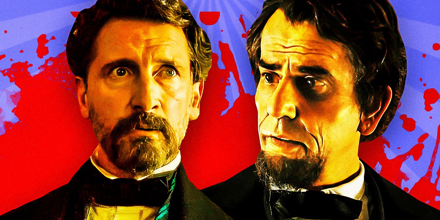 (Anthony-Marble-as-George-Sanders)-&-(Hamish-Linklater-AS-Abraham-Lincoln)-from-Manhunt