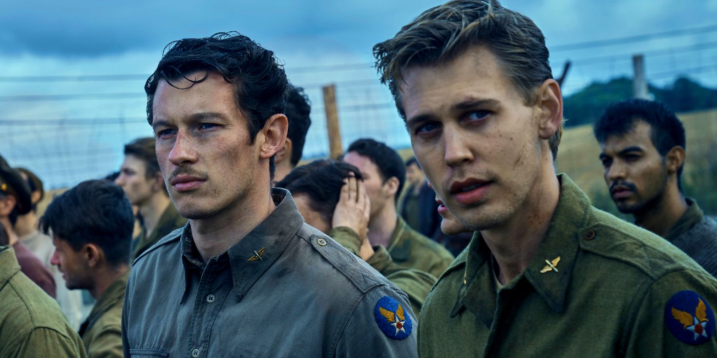 Austin Butler as Buck and Callum Turner as Bucky at the POW camp in Masters of the Air Episode 8