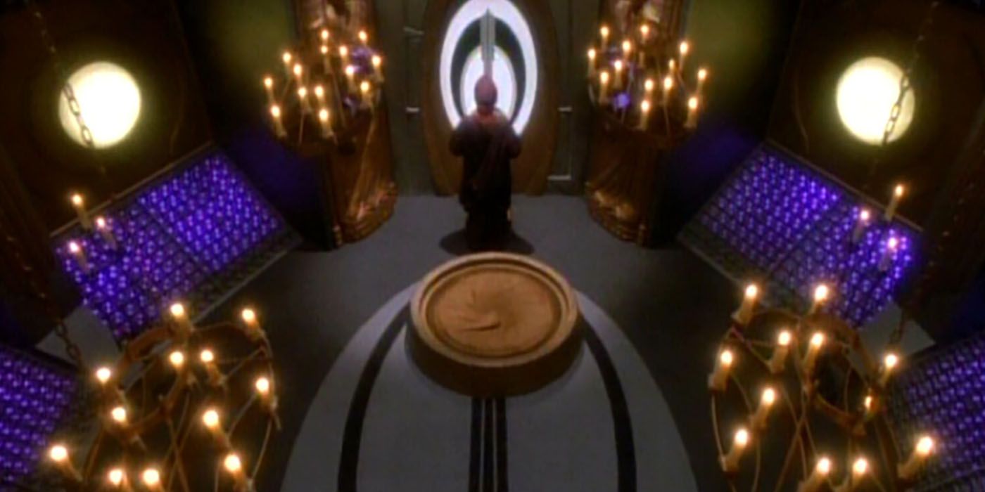 bajoran temple on ds9 with many candles