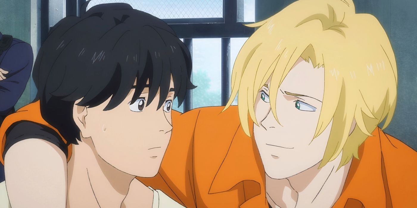 Ash gives Eiji a message during visiting hours in prison from Banana Fish.
