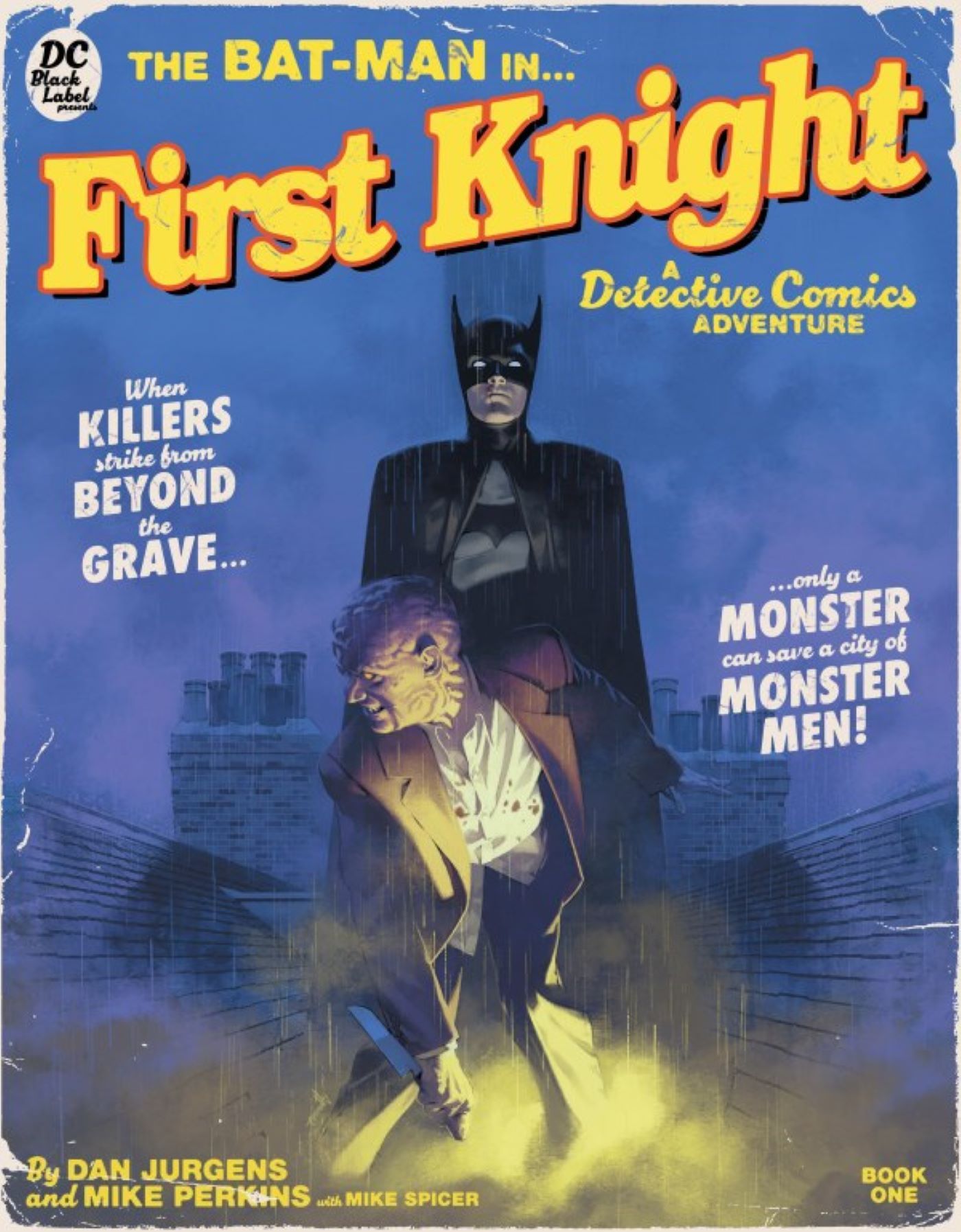 Capa variante do Bat-Man First Knight # 1 com o Batman vintage dos anos 1930