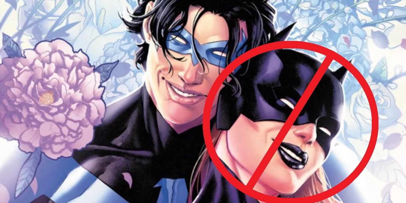 Batgirl and Nightwing cover with Batgirl's face crossed out