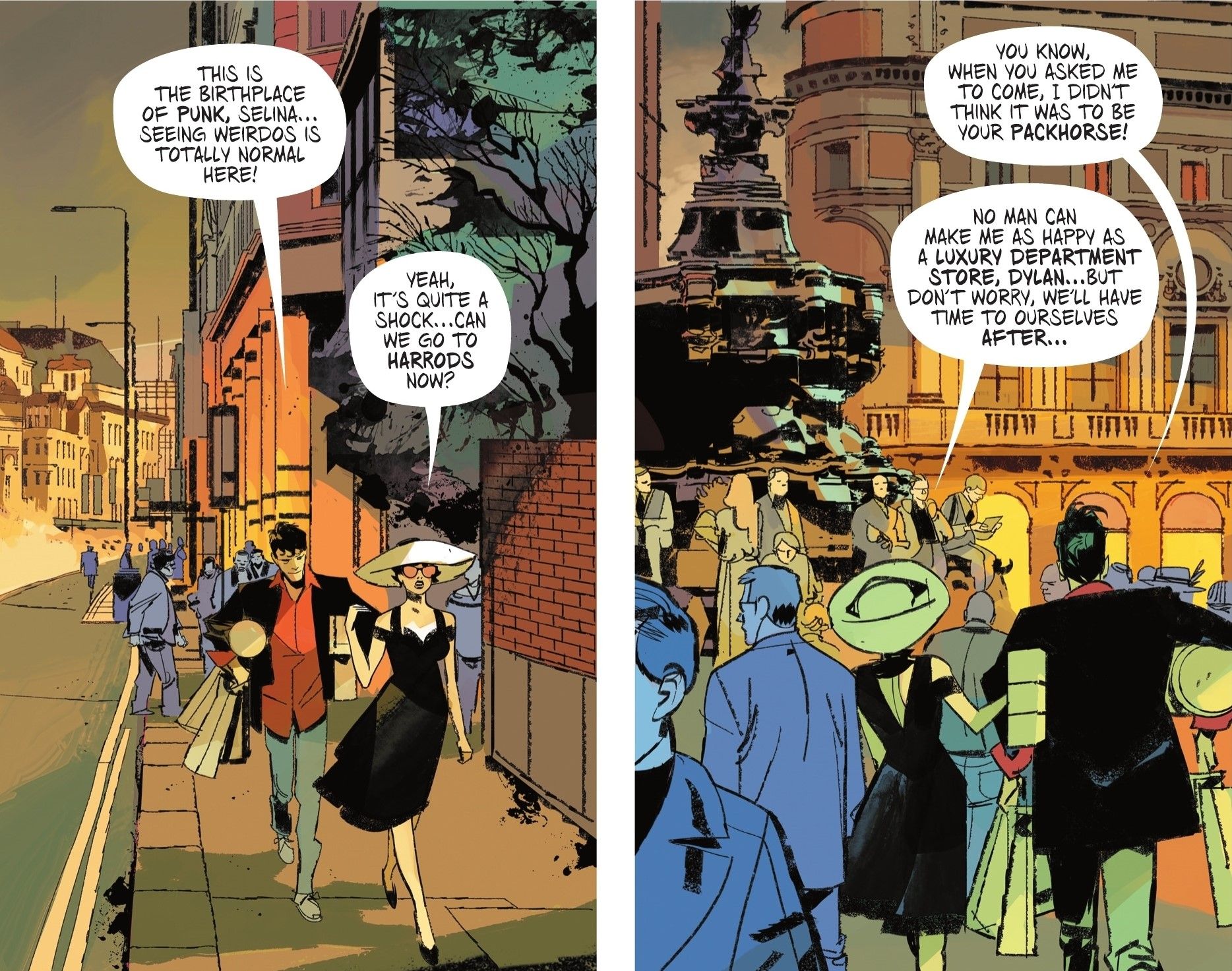 Batman Dylan Dog #1 Dylan Dog carregando as malas de Selina Kyle (mulher-gato)