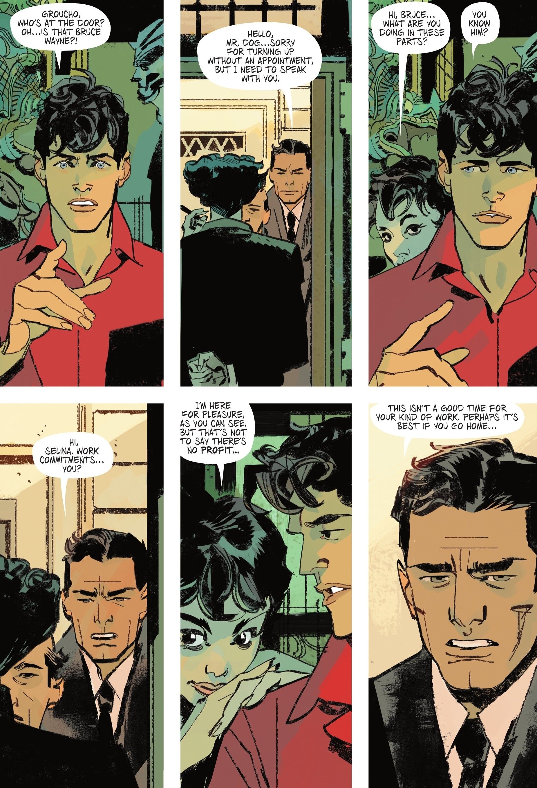 Batman Dylan Dog #1 com Selina Kyle Catwoma, Bruce Wayne e Groucho