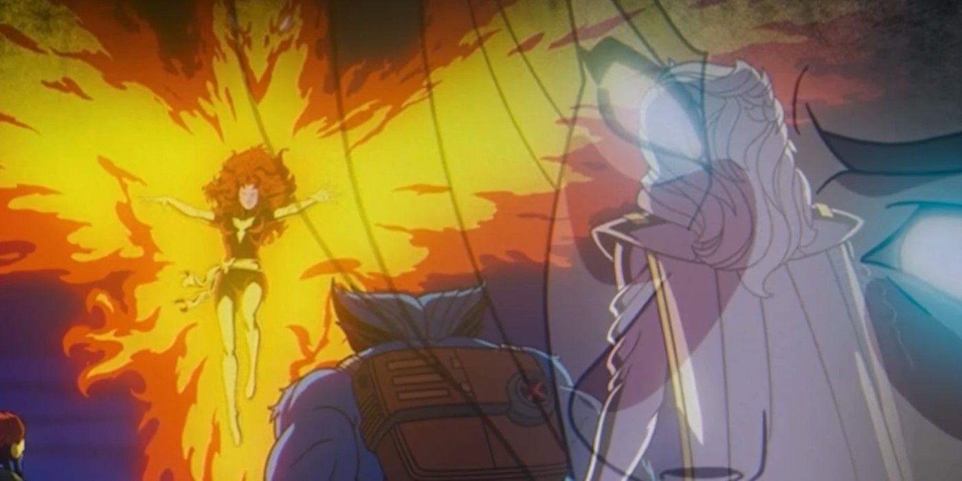 Besta e Tempestade olham para a Fênix Negra na mente de Jean em X-Men 97